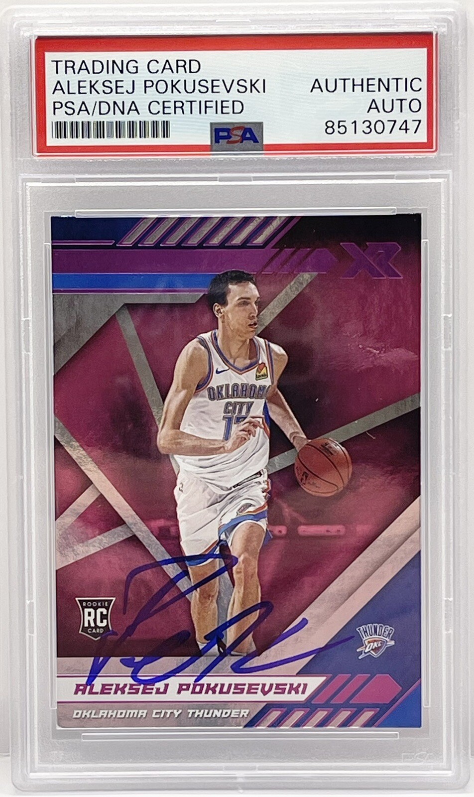 Aleksej Pokuševski Signed 2020-21 Chronicles XR Rookie Card Thunder PSA/DNA Slab