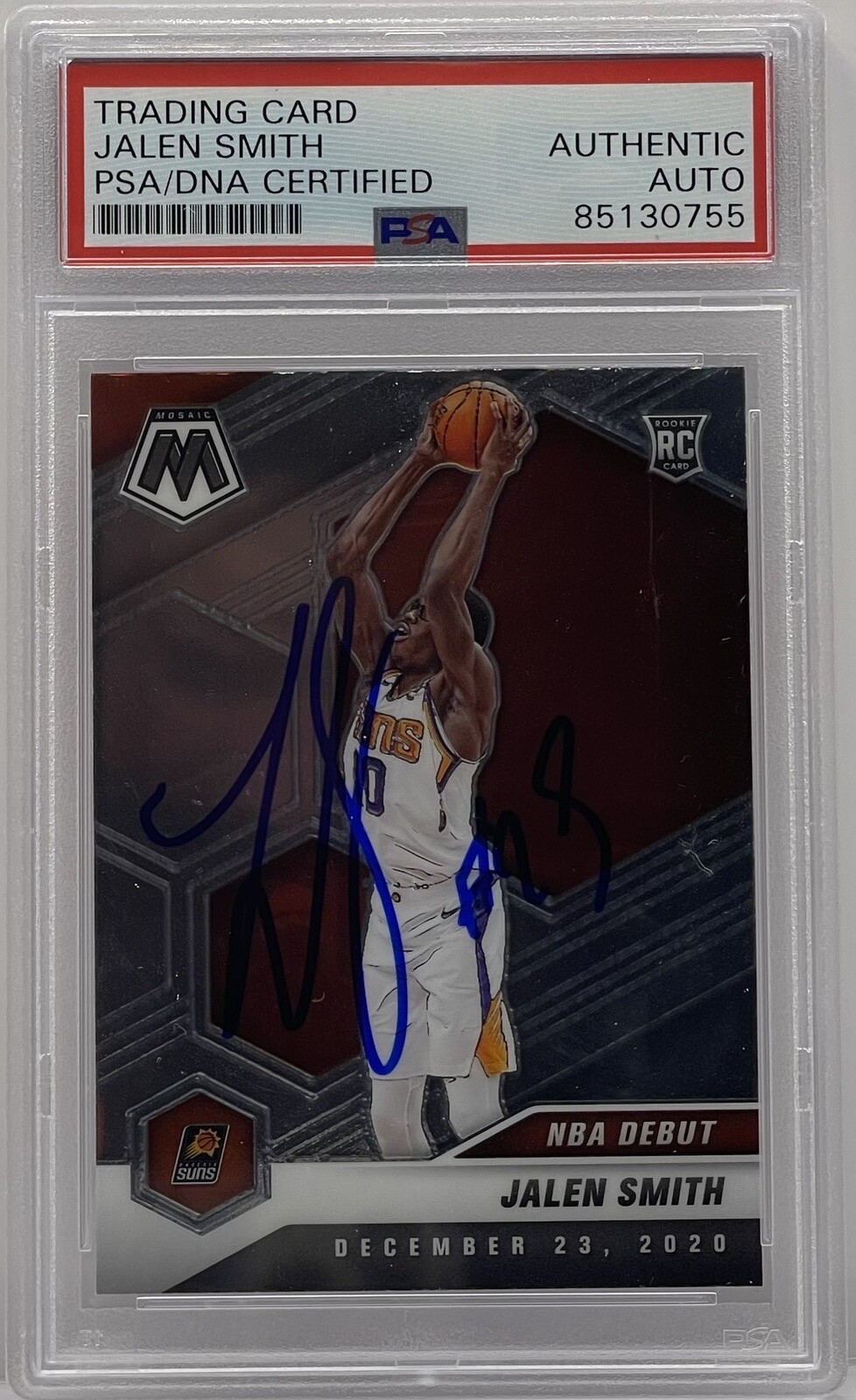 Jalen Smith 2020-21 Mosaic Signed Rookie Card Pacers Maryland PSA/DNA Slabbed