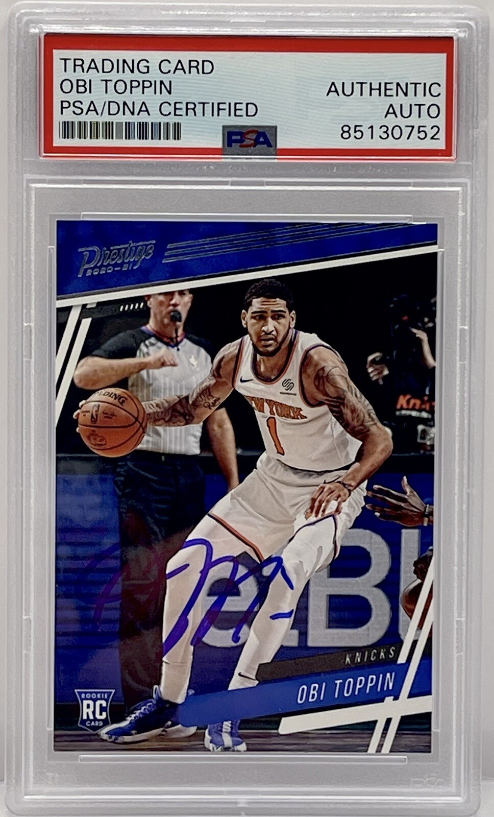 Obi Toppin Signed 2020-21 Prestige Rookie Card Pacers PSA/DNA Slabbed