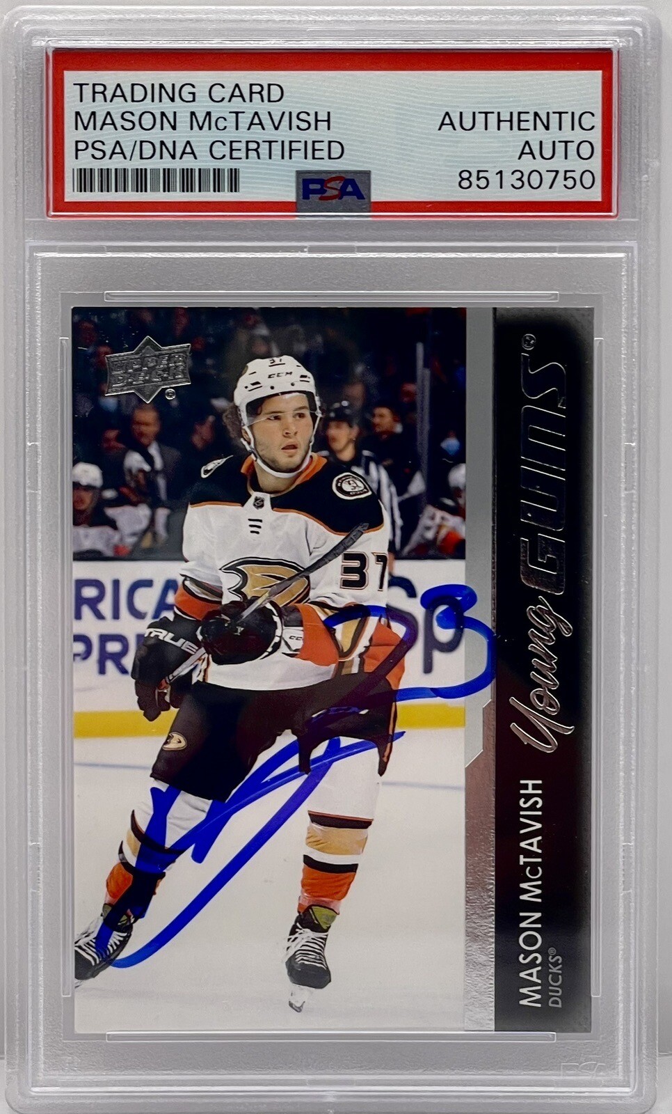 Mason McTavish Signed 2021-22 Upper Deck Young Guns RC Ducks PSA/DNA Slabbed