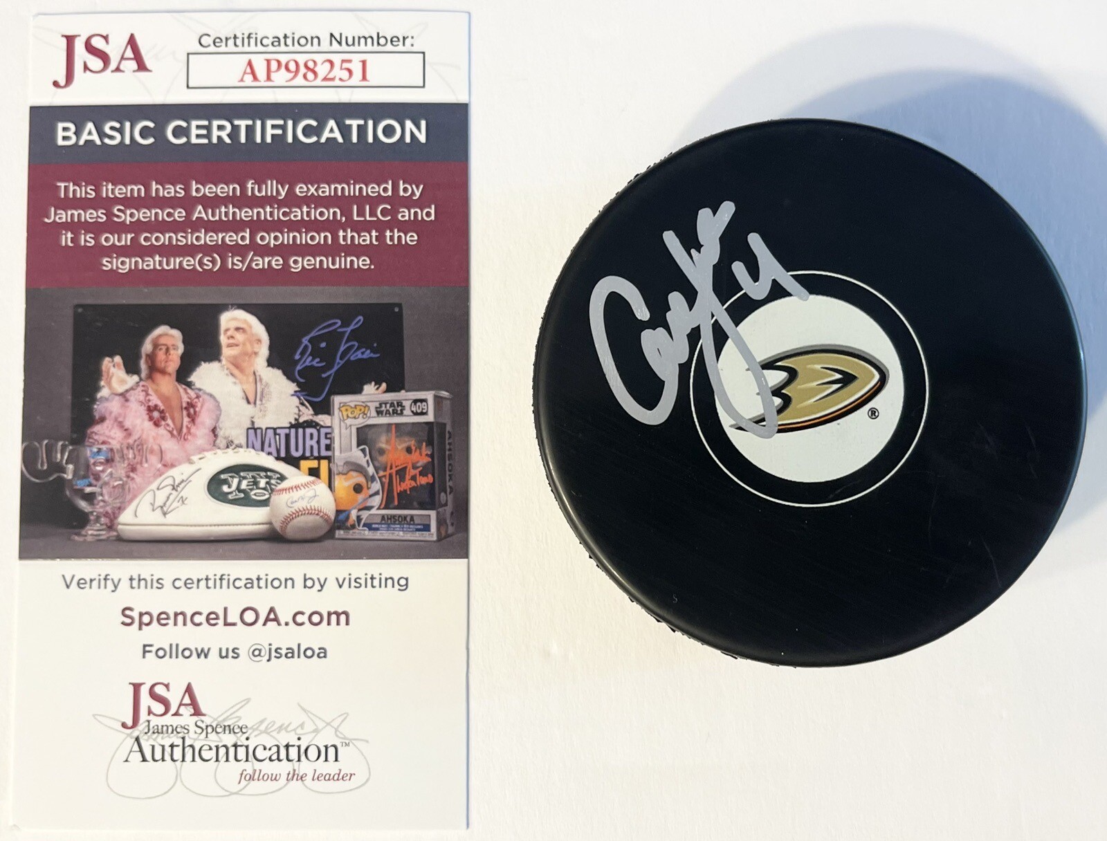 Cam Fowler Signed Autographed Anaheim Ducks Logo Hockey Puck JSA COA