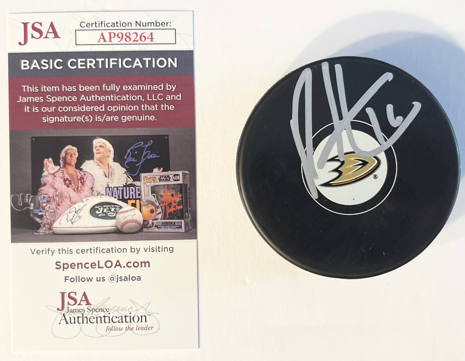 Ryan Strome Signed Autographed Anaheim Ducks Logo Hockey Puck JSA COA