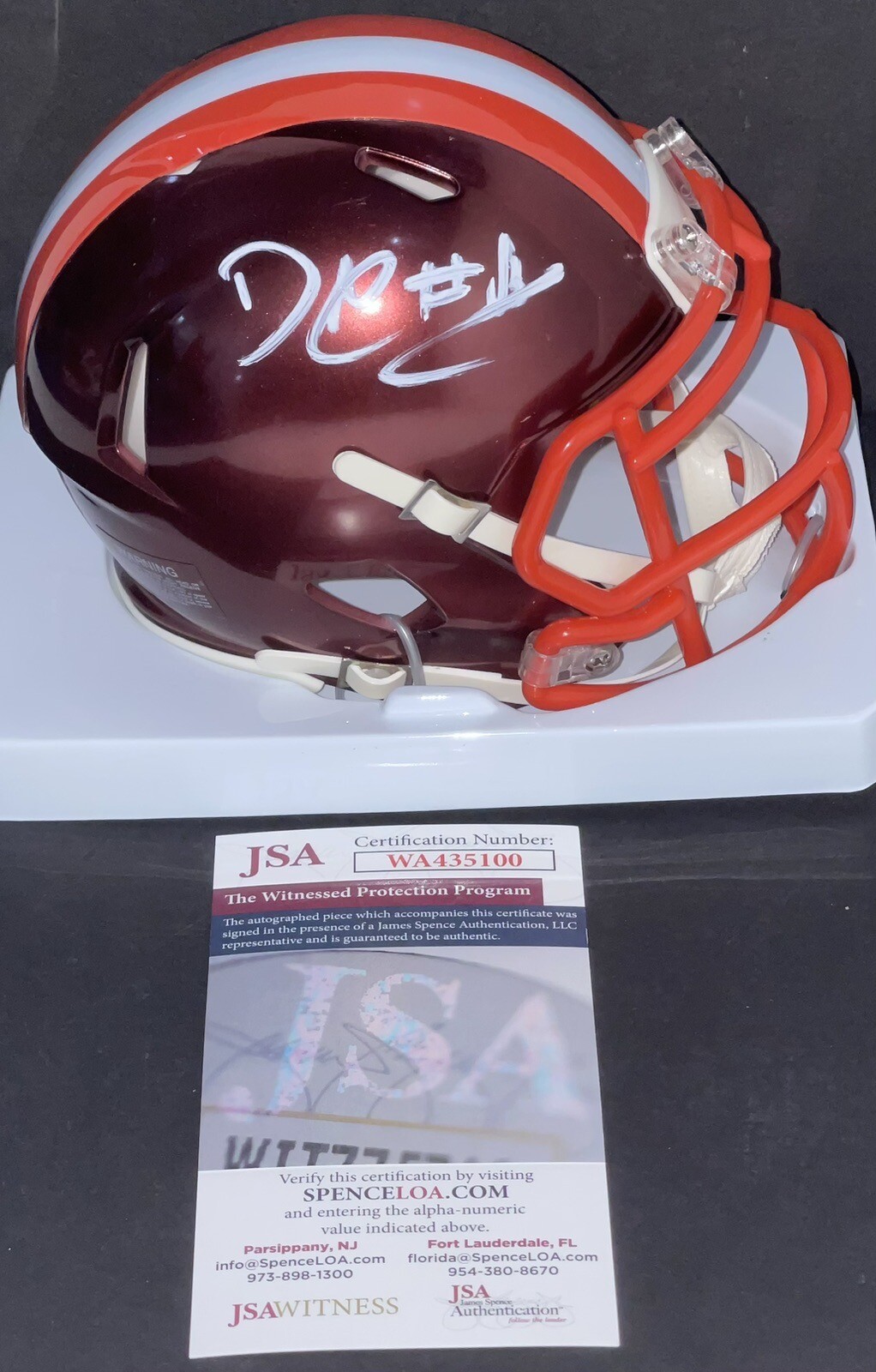 David Njoku Signed Autographed Cleveland Browns Flash Mini Helmet The Chief JSA