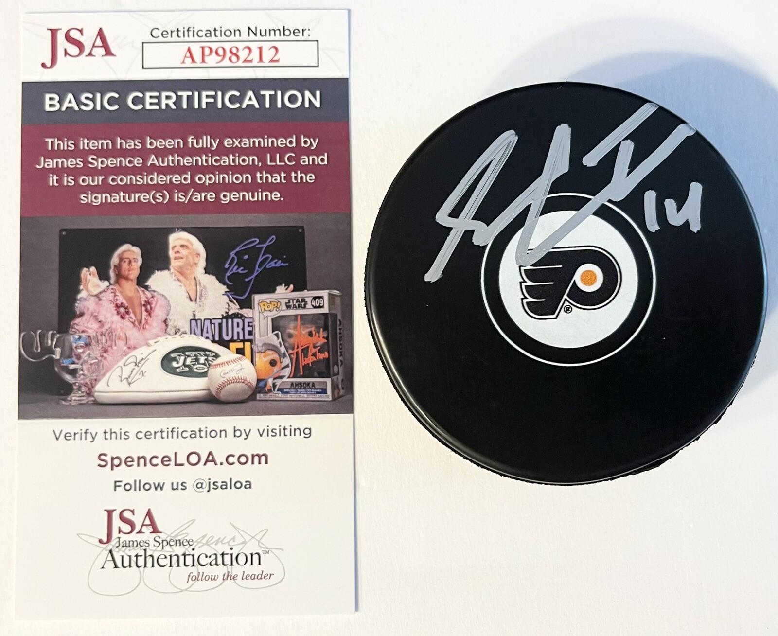 Sean Couturier Signed Autographed Philadelphia Flyers Logo Hockey Puck JSA