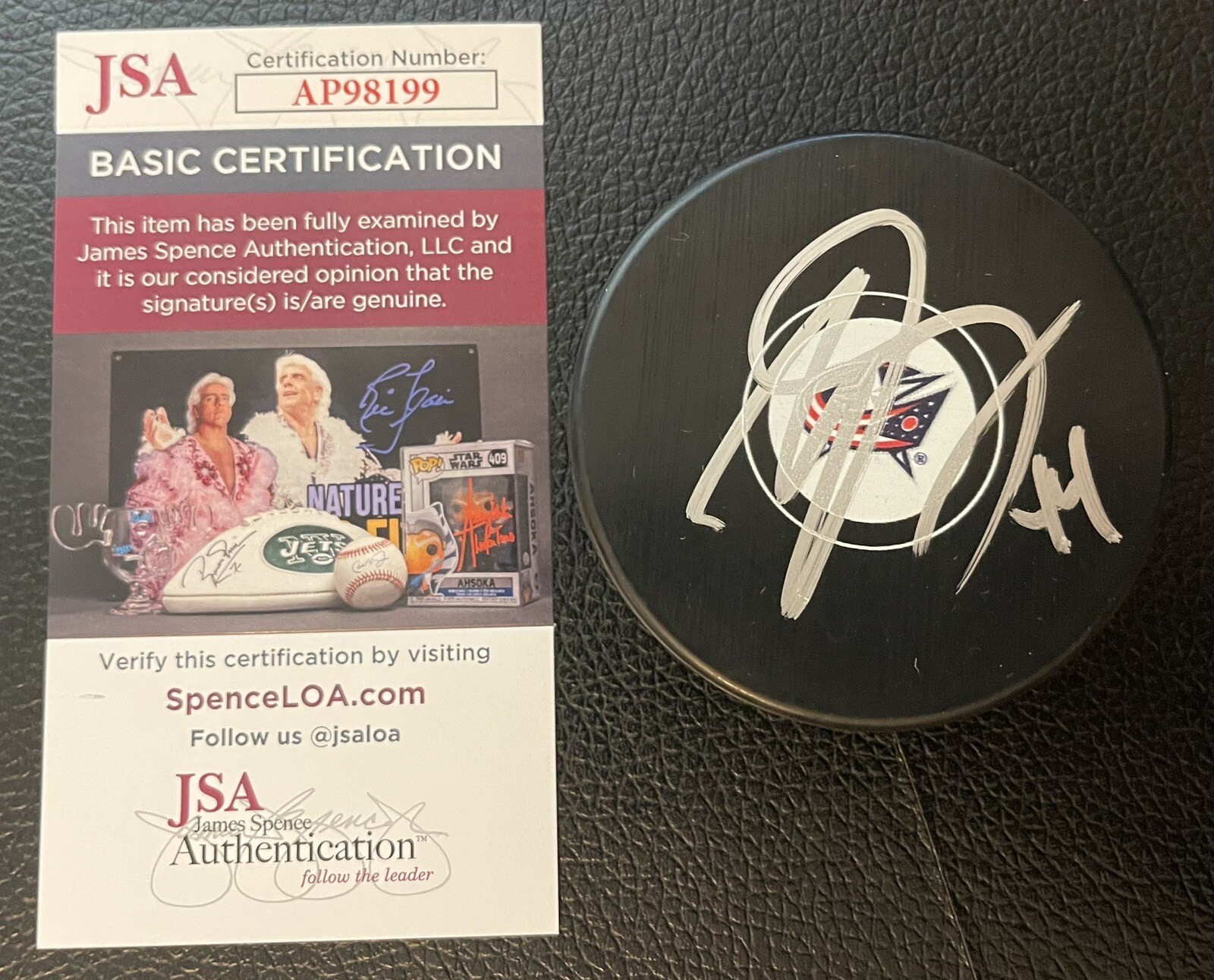Erik Gudbranson Signed Autographed Columbus Blue Jackets Logo Hockey Puck JSA