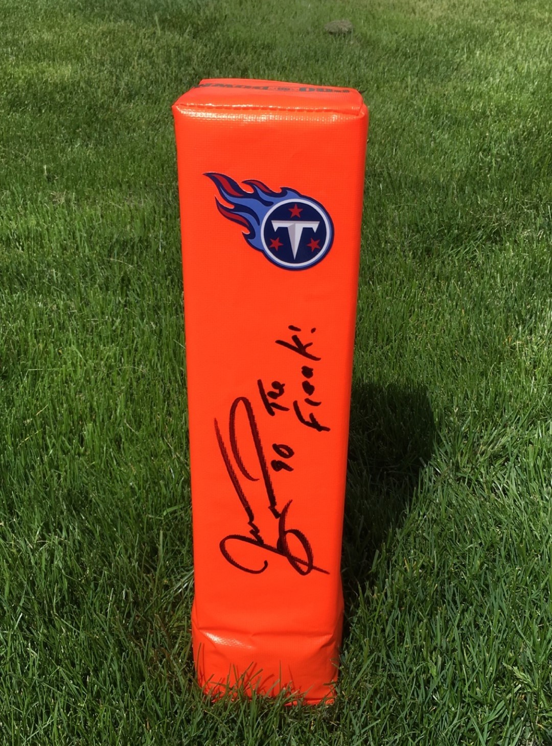 Tennessee Titans #90 JEVON KEARSE Signed Autographed Football TD Pylon COA!
