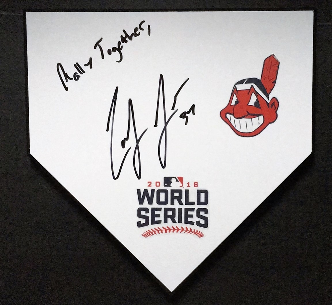 2016 World Series CODY ALLEN Signed Autographed Indians Baseball Base COA
