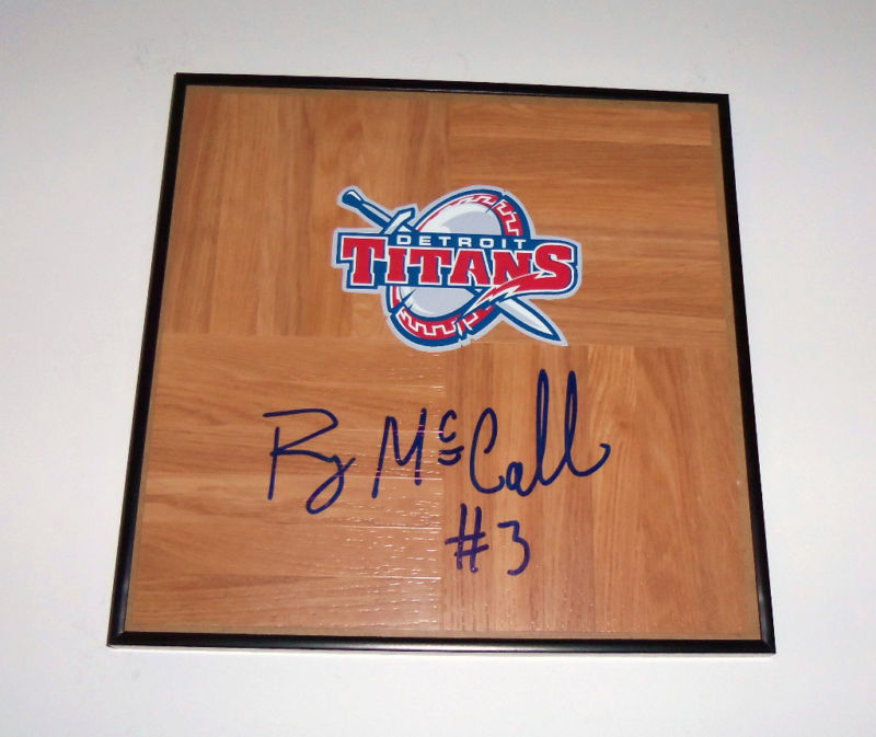 Detroit RAY MCCALLUM Signed FRAMED Basketball Floor COA
