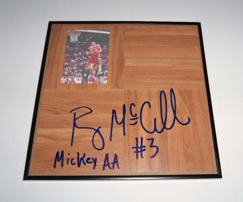 Detroit RAY MCCALLUM Signed FRAMED Basketball Floor COA
