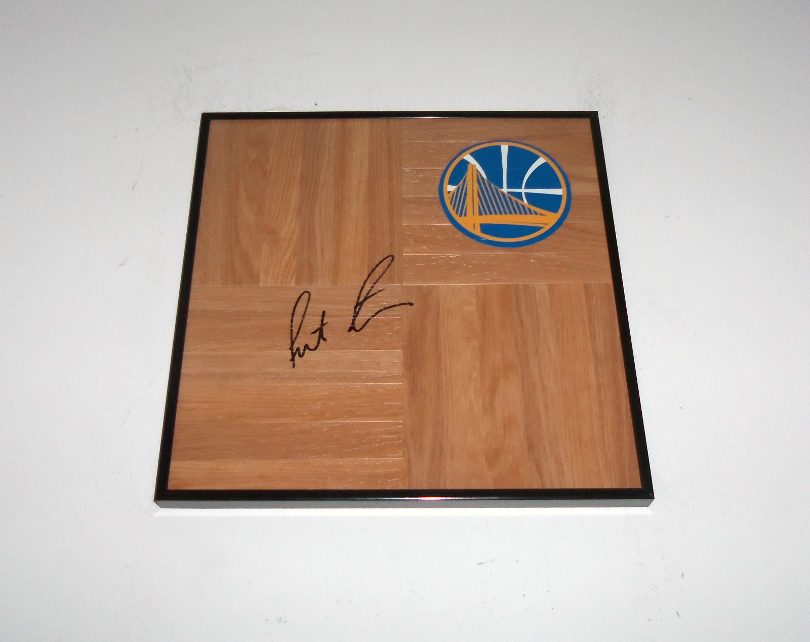 Golden State Warrior FESTUS EZELI Signed Autographed FRAMED Basketball Floor COA
