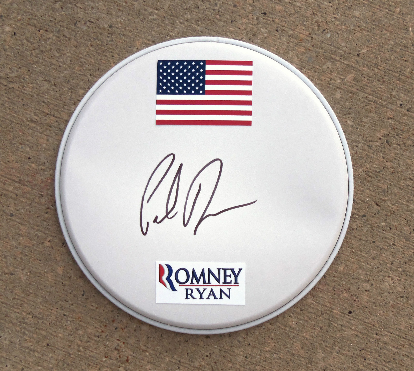 Republican PAUL RYAN Signed Autographed Drum Head COA! PROOF! MITT ROMNEY
