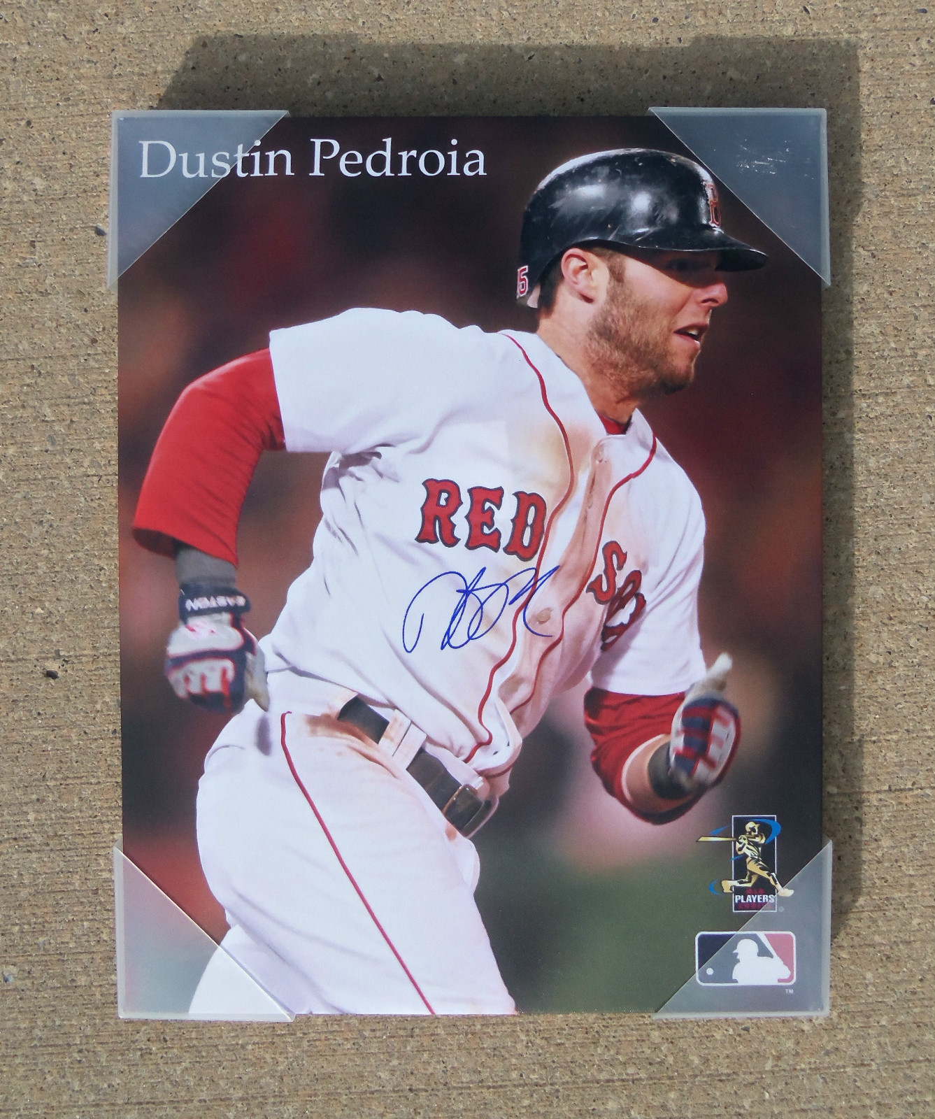 Boston Red Sox #15 DUSTIN PEDROIA Signed Autographed Baseball CANVAS COA PROOF

