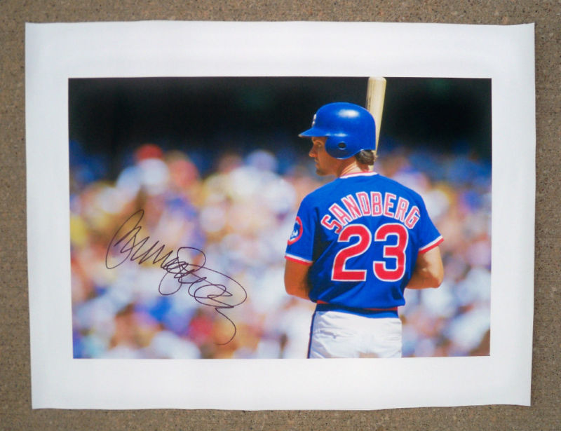 Cubs #23 RYNE SANDBERG Signed Baseball CANVAS COA
