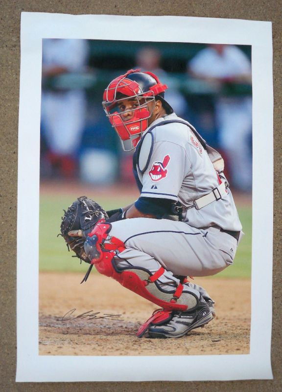 Cleveland Indians #41 CARLOS SANTANA Signed Autographed Baseball CANVAS PROOF
