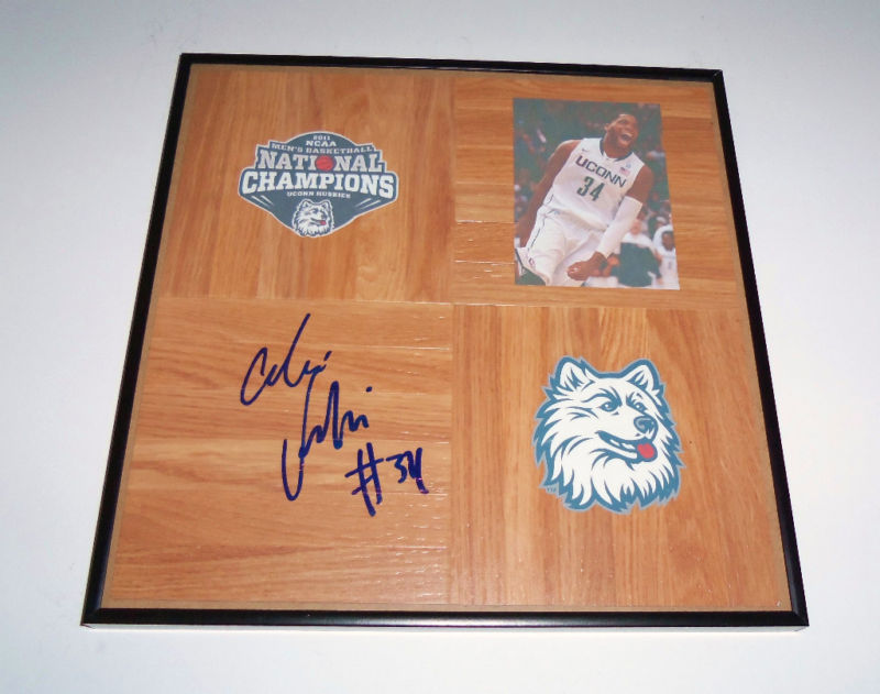 UCONN ALEX ORIAKHI SIGNED FRAMED BASKETBALL FLOOR COA COLLECTIBLE MEMORABILIA