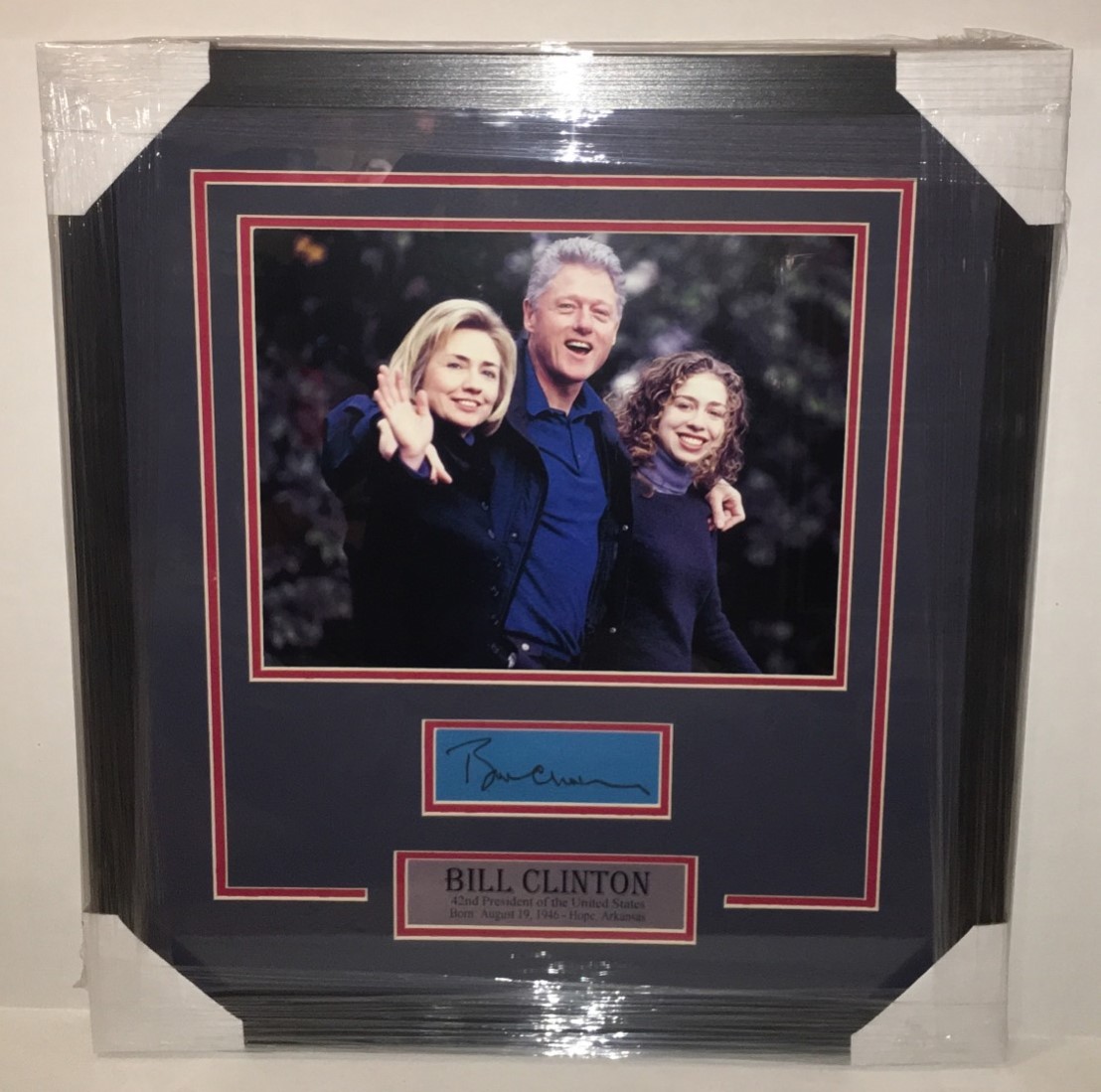 42nd President BILL CLINTON Signed Autographed FRAMED & MATTED Cut Signature!!
