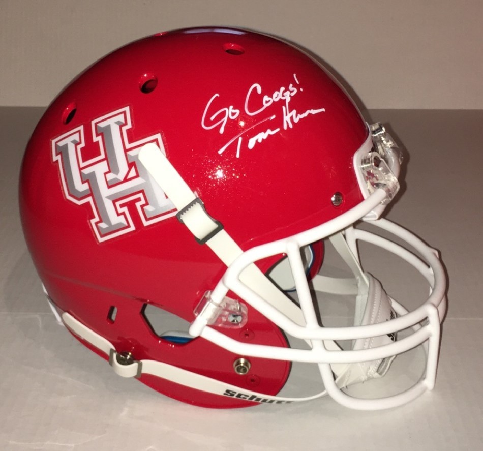 Houston Cougars TOM HERMAN Signed Autographed F/S Football Helmet COA! GO COOGS!
