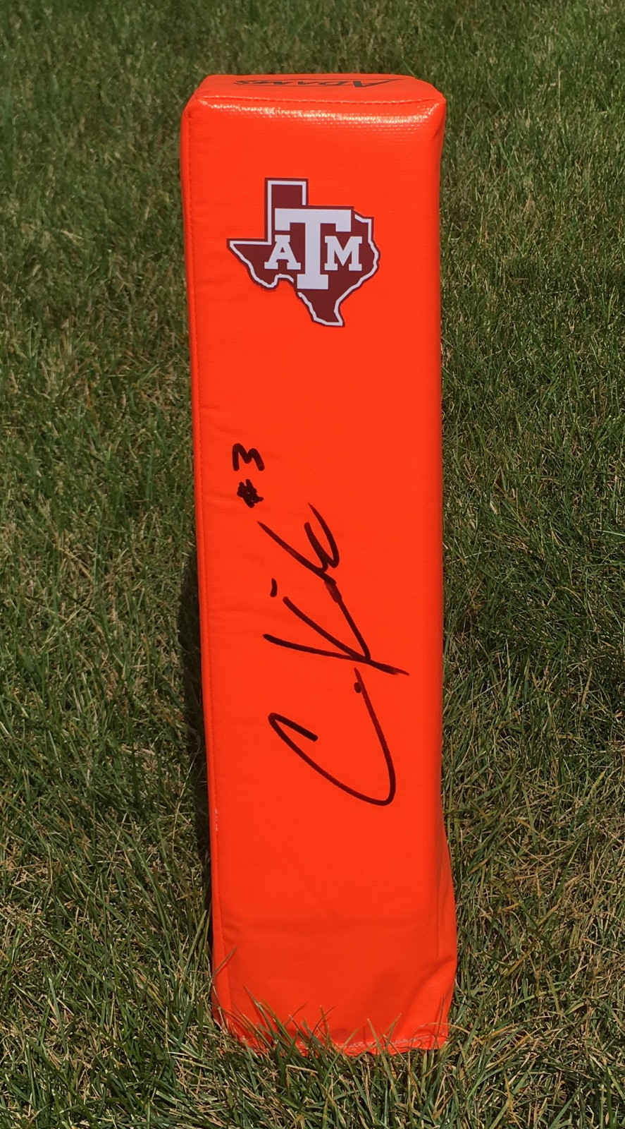 TEXAS A&M Aggies #3 CHRISTIAN KIRK Signed Autographed Football Pylon COA
