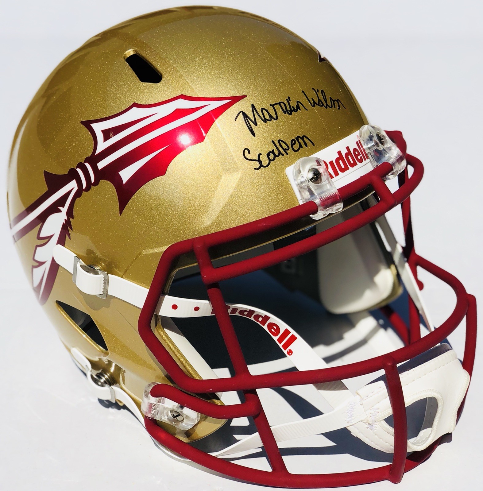 Florida State Seminoles #21 MARVIN WILSON Signed Autographed Football Helmet COA
