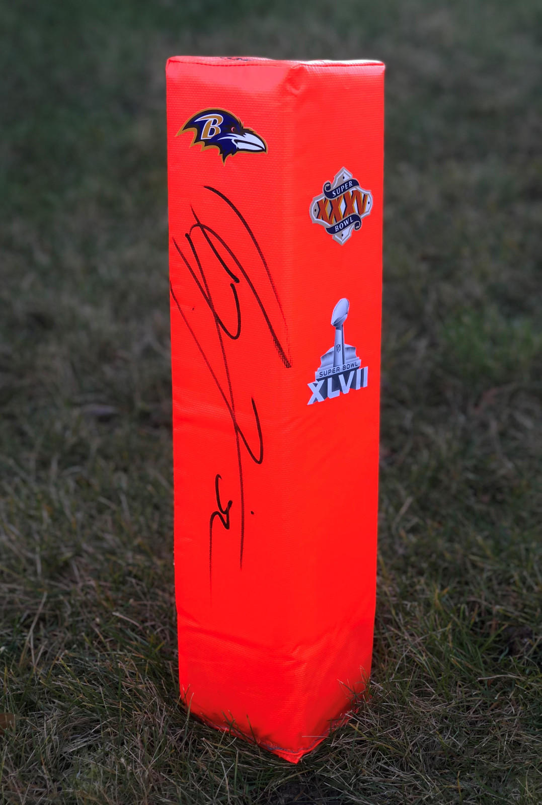 Baltimore Ravens #52 RAY LEWIS Signed Autographed Football Pylon COA 2X SB CHAMP
