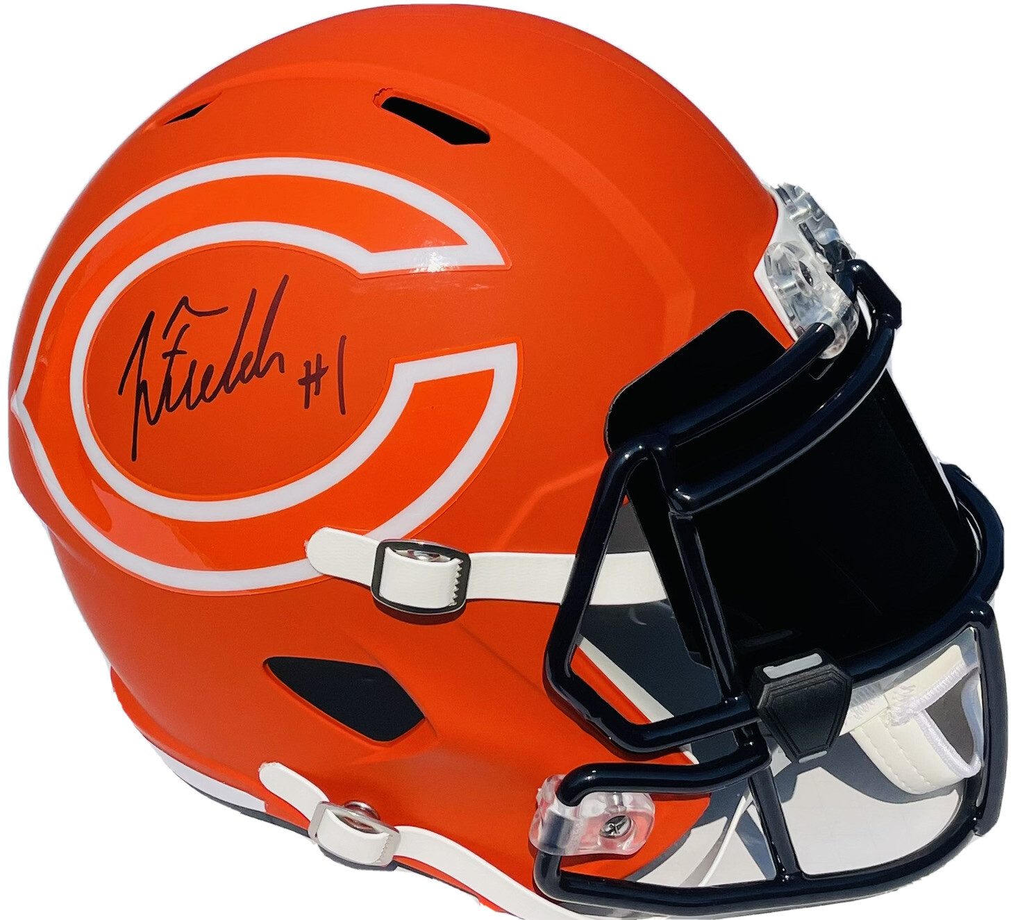 Chicago Bears #1 JUSTIN FIELDS Signed Autographed Full Size AMP Helmet BAS COA
