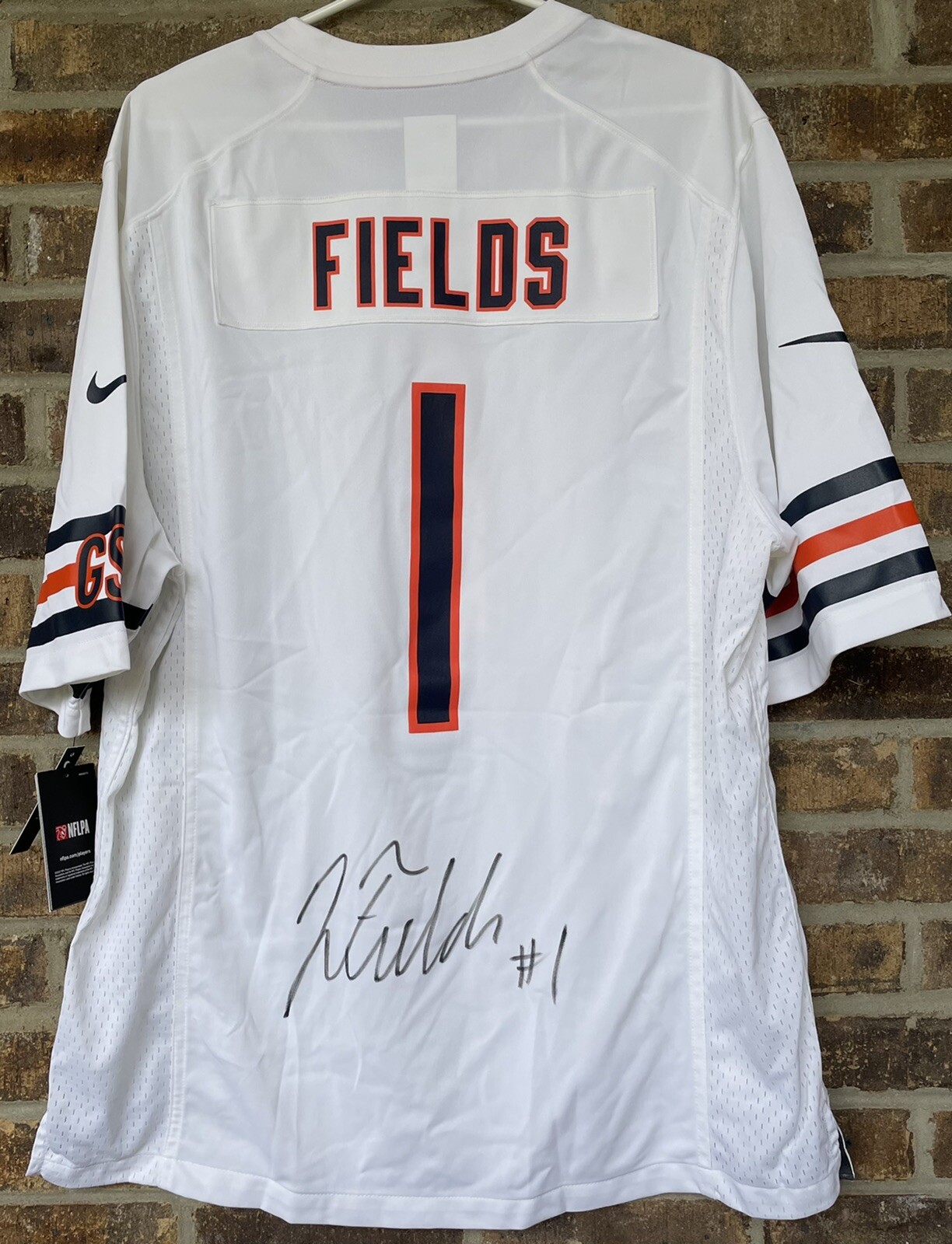 Chicago Bears #1 JUSTIN FIELDS Autographed Signed Football Jersey BECKETT BAS
