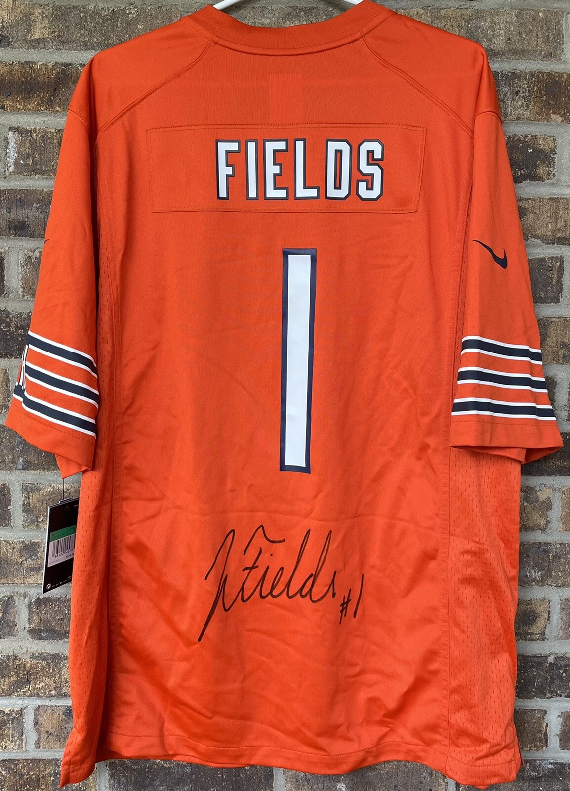 Chicago Bears #1 JUSTIN FIELDS Autographed Signed Football Jersey BECKETT BAS
