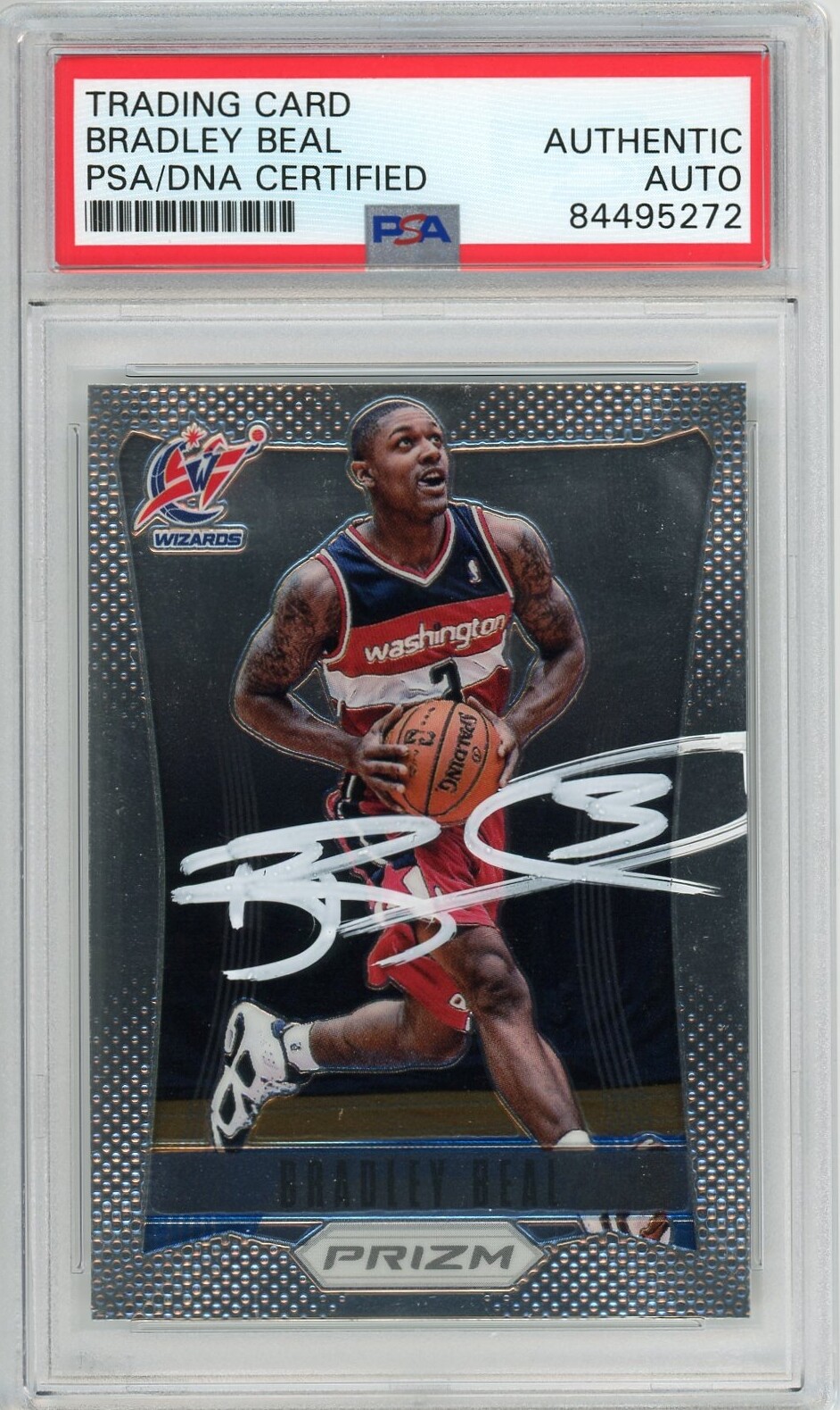 PSA/DNA BRADLEY BEAL 2012-13 PANINI PRIZM ROOKIE CARD #238 RC SIGNED AUTO 2

