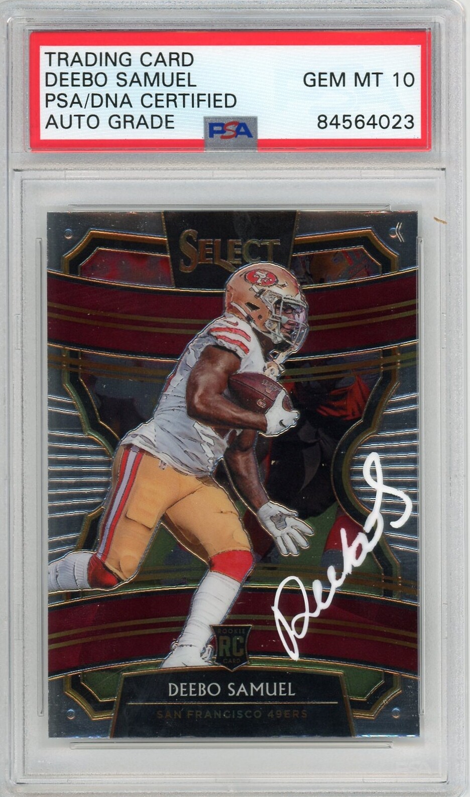 DEEBO SAMUEL SIGNED AUTO 2019 SELECT FOOTBALL ROOKIE CARD #9 PSA 10 49ers RC
