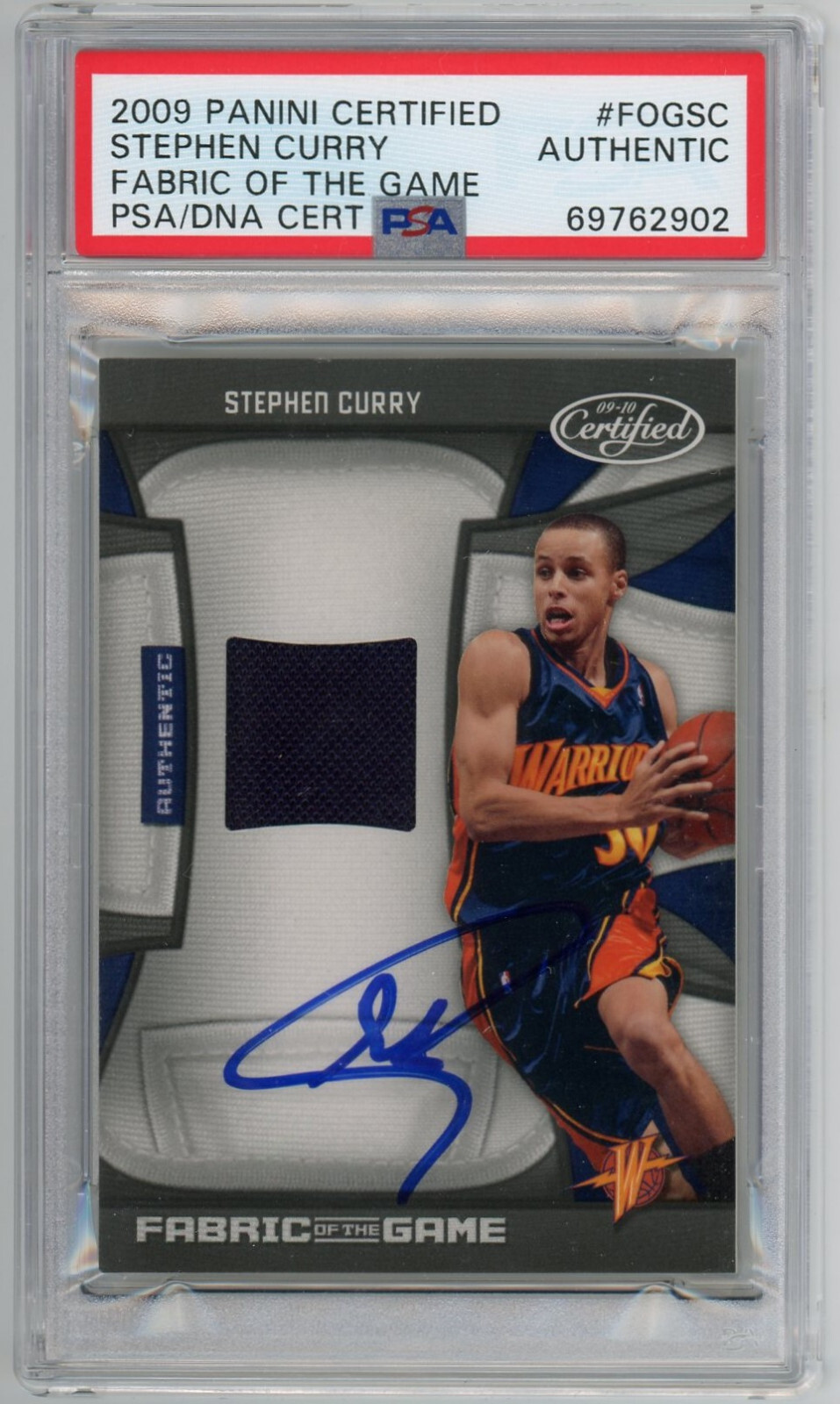 Stephen Curry 2009-10 Signed Certified Fabric Of The Game Rookie Jersey Auto RPA
