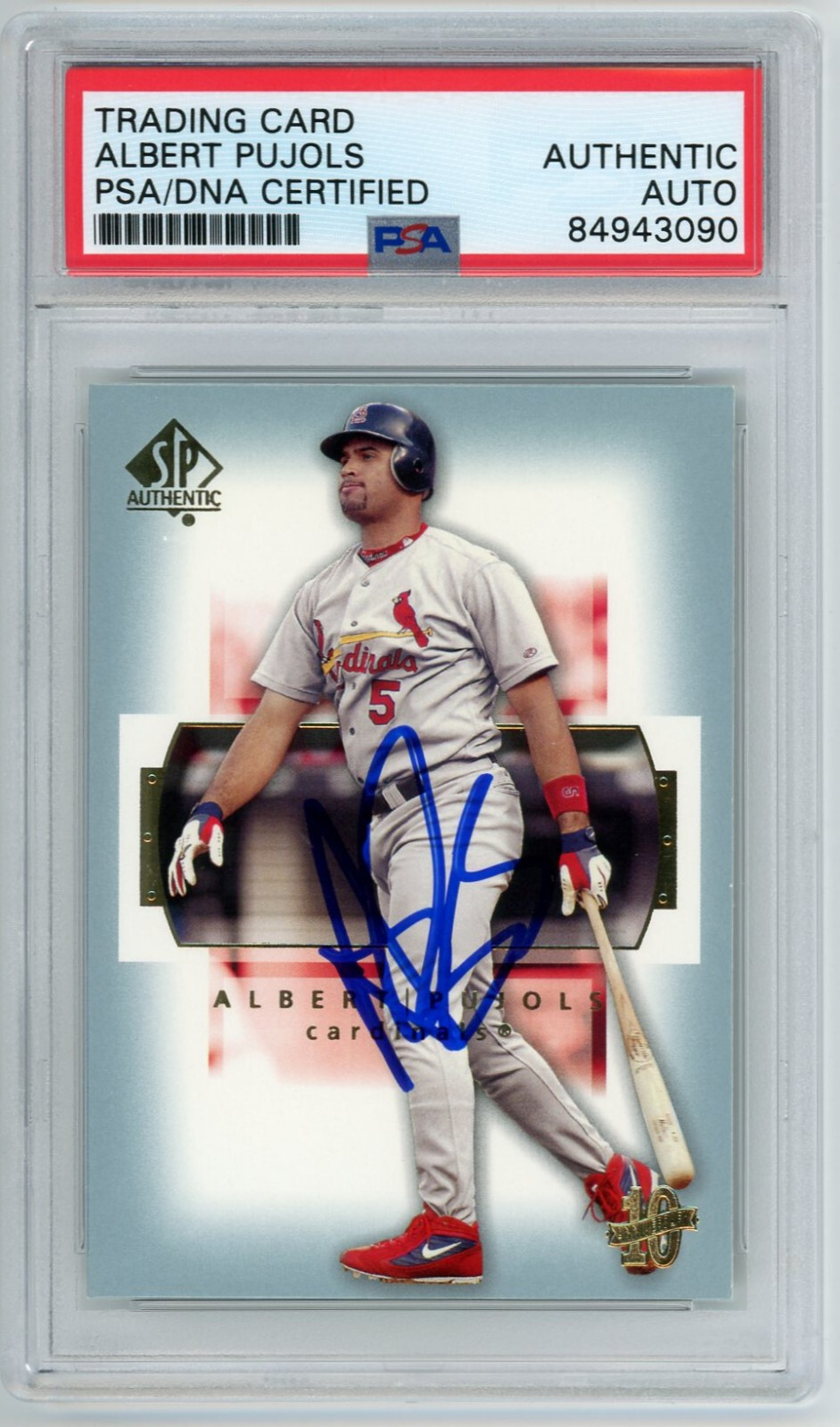Albert Pujols St Louis Cardinals 2003 SP Authentic Signed Card #54 Auto PSA/DNA

