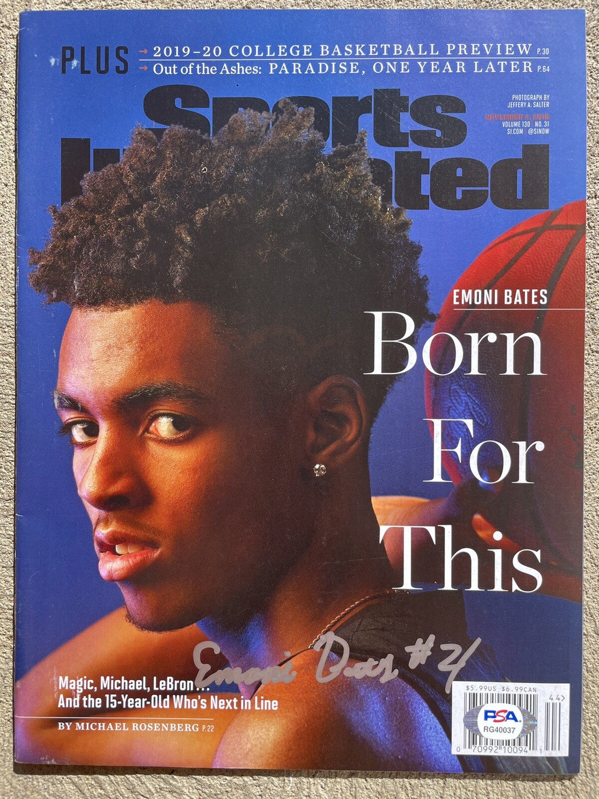 EMONI BATES Signed Autographed Sports Illustrated Magazine PSA/DNA GEM MINT 10
