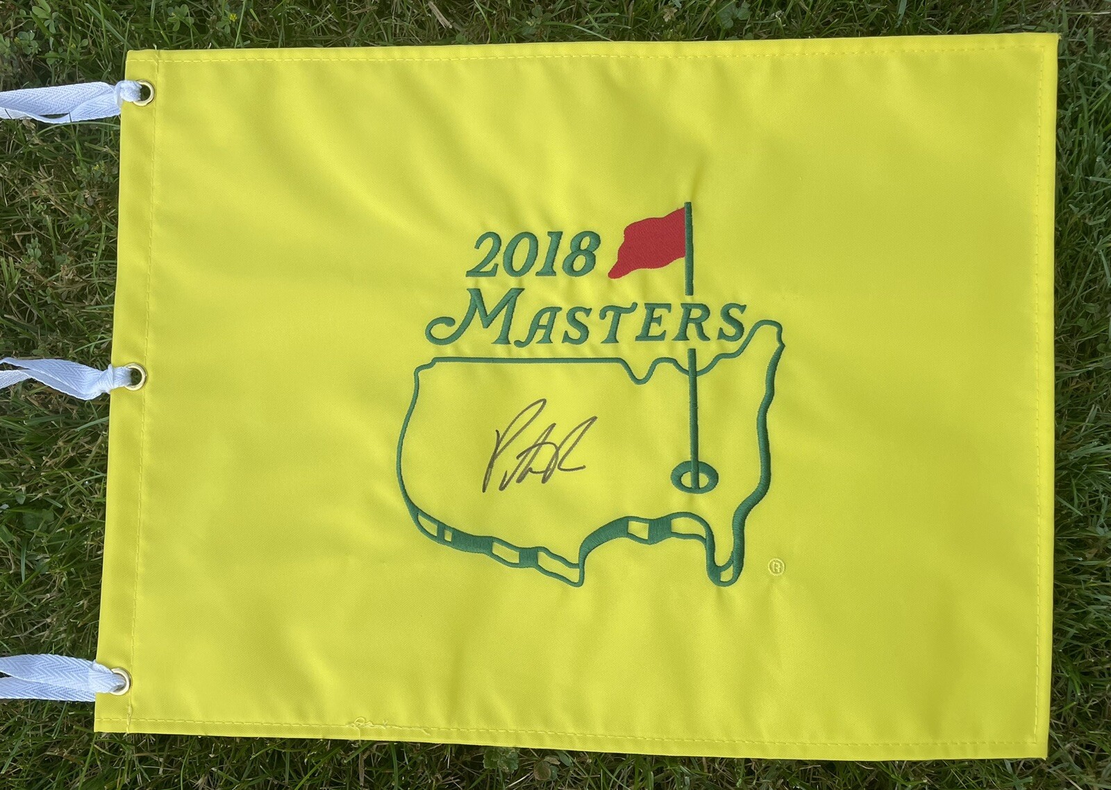 PSA/DNA 2018 Masters Champion PATRICK REED Signed Autographed Golf Pin Flag!
