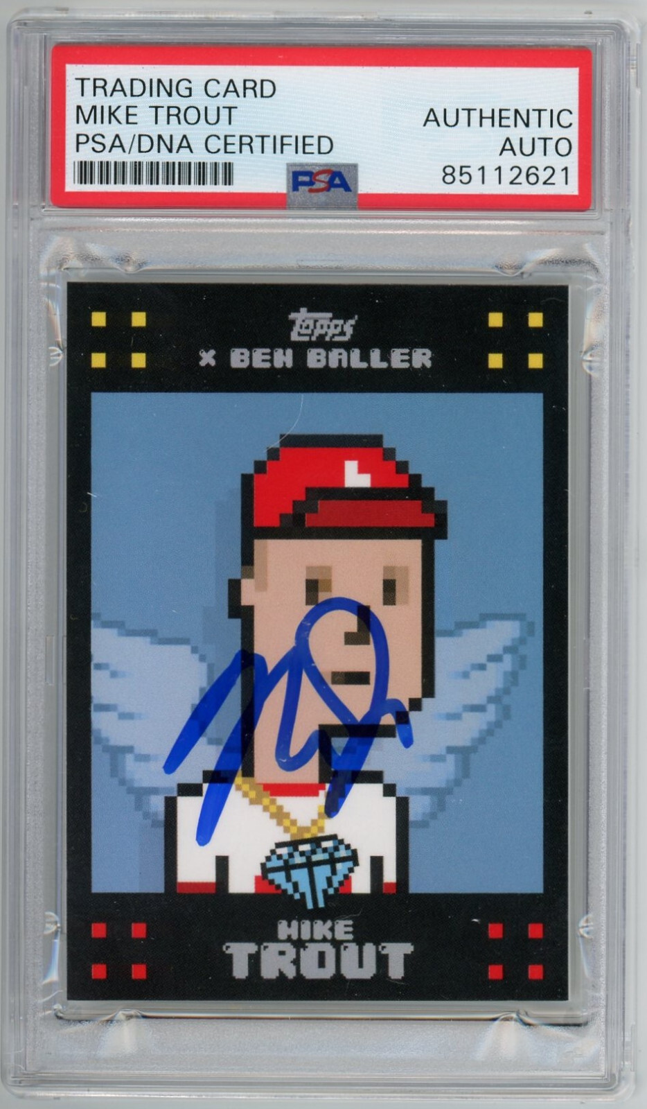 Mike Trout Autographed 2022 Topps Project70 Ben Baller 2007 Design PSA

