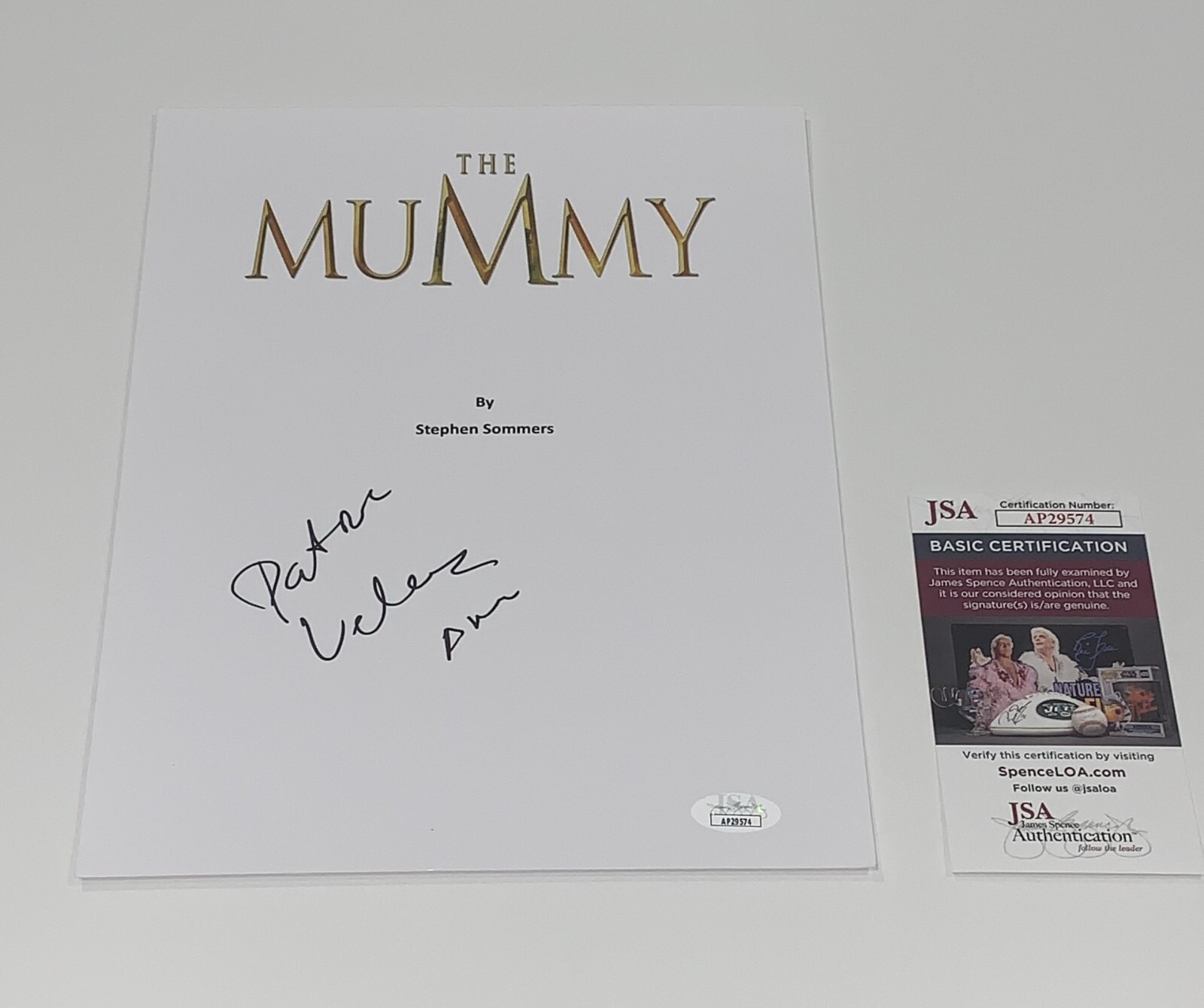 PATRICIA VELASQUEZ SIGNED THE MUMMY FULL MOVIE SCRIPT RARE JSA COA
