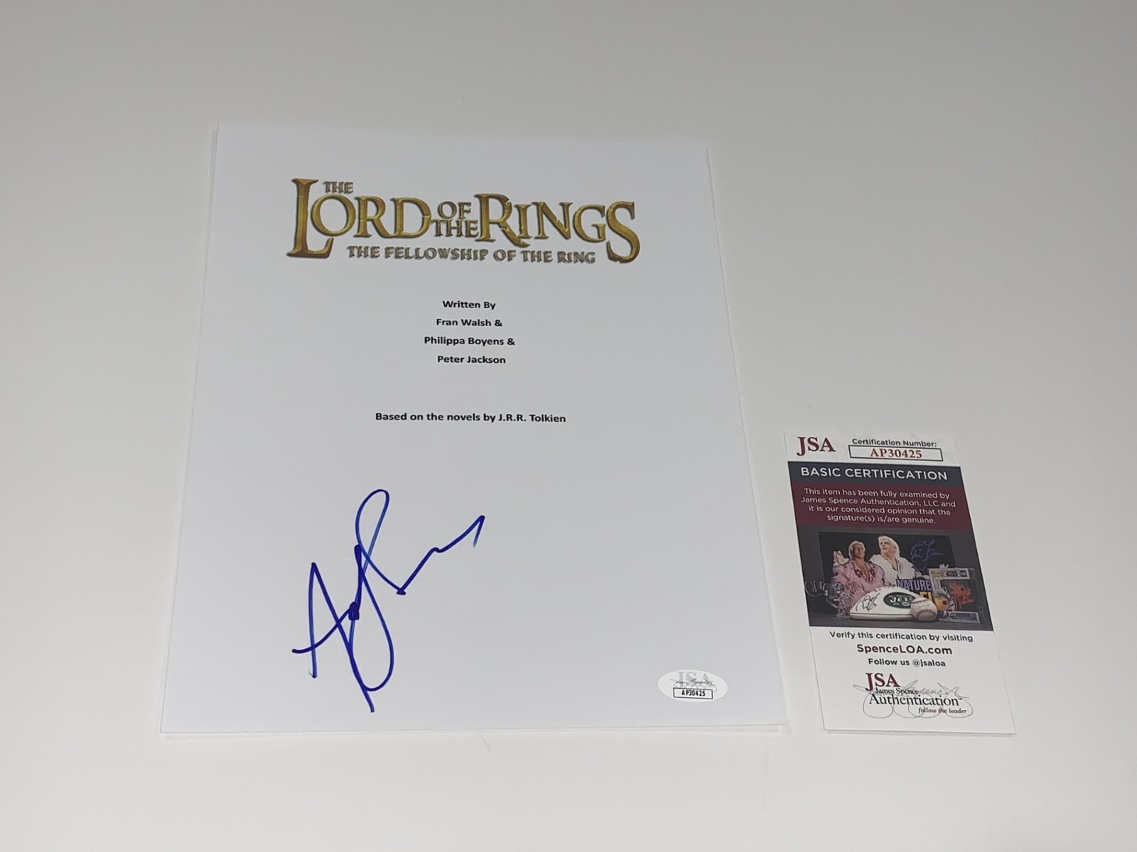ANDY SERKIS SIGNED LORD OF THE RINGS THE FELLOWSHIP OF THE RING SCRIPT JSA COA
