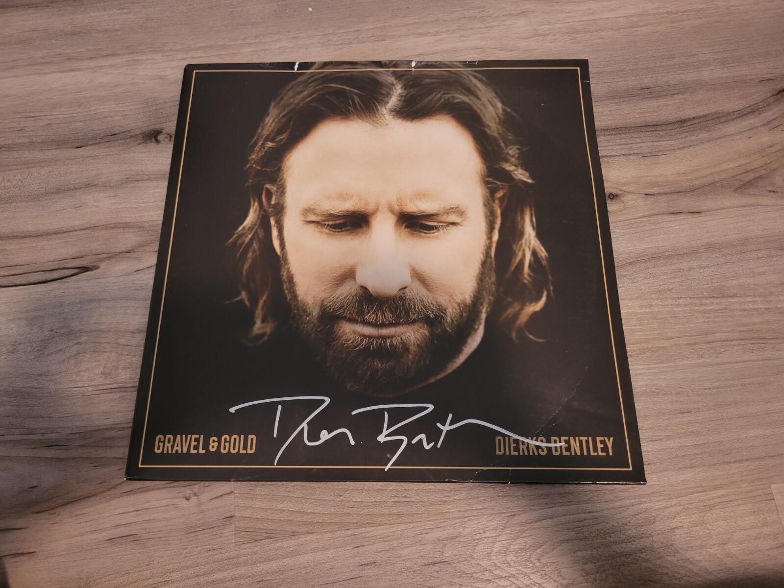 DIERKS BENTLEY SIGNED GRAVEL AND GOLD VINYL RECORD FREE SHIPPING 