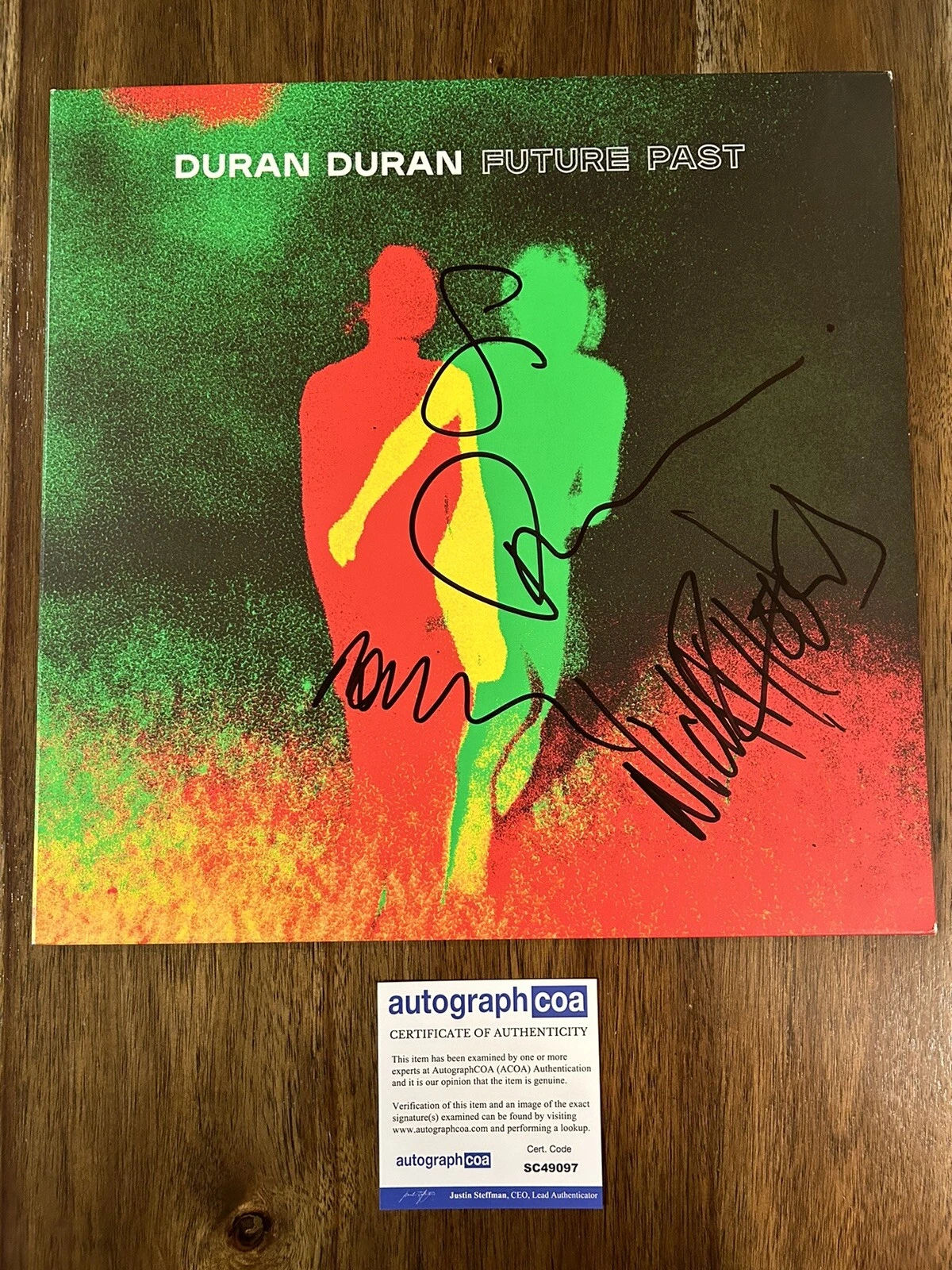 ‘DURAN DURAN’ ‘SIMON, NICK, ROGER, JOHN’ SIGNED VINYL ALBUM ‘FUTURE PAST’ ACOA COLLECTIBLE MEMORABILIA