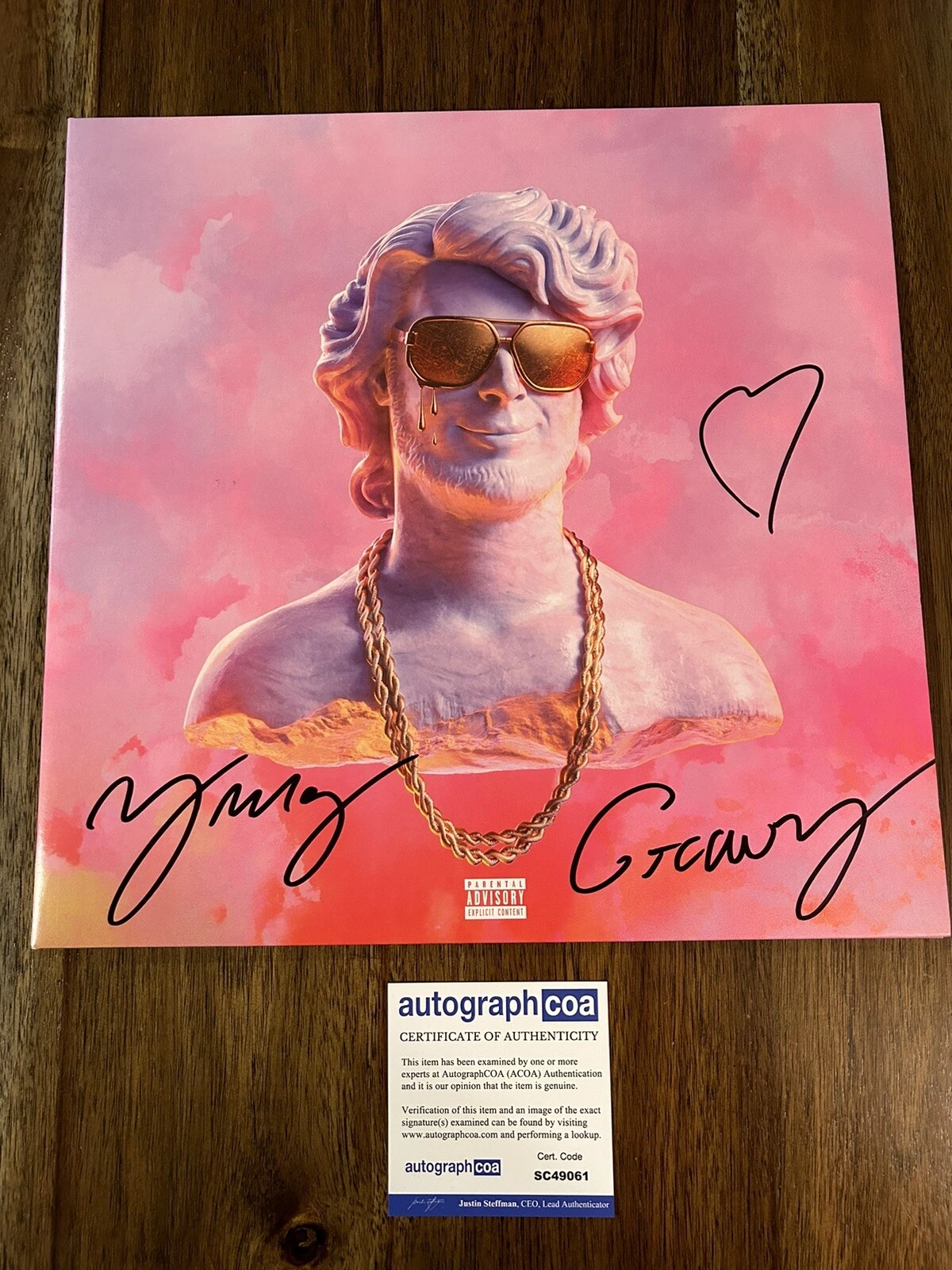 ‘YUNG GRAVY’ SIGNED AUTOGRAPH ‘GASANOVA’ VINYL ALBUM LP RAPPER ACOA COLLECTIBLE MEMORABILIA