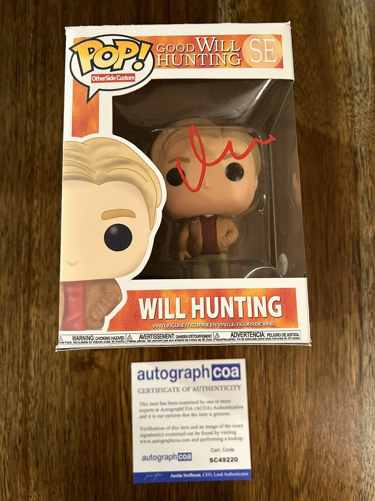 Matt Damon ‘Will Hunting’ Signed Custom Funko Pop ‘Good Will Hunting’ ACOA
