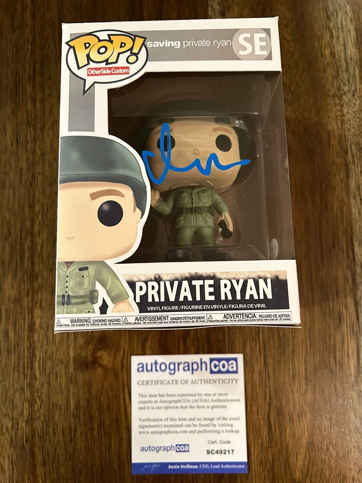 Matt Damon ‘Private Ryan’ Signed Custom Funko Pop ‘Saving Private Ryan’ ACOA
