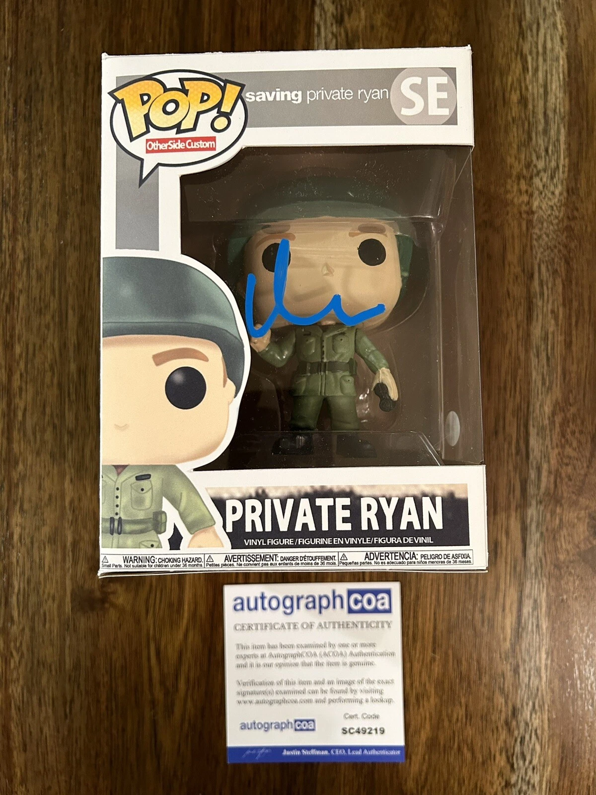 Matt Damon ‘Private Ryan’ Signed Custom Funko Pop ‘Saving Private Ryan’ ACOA
