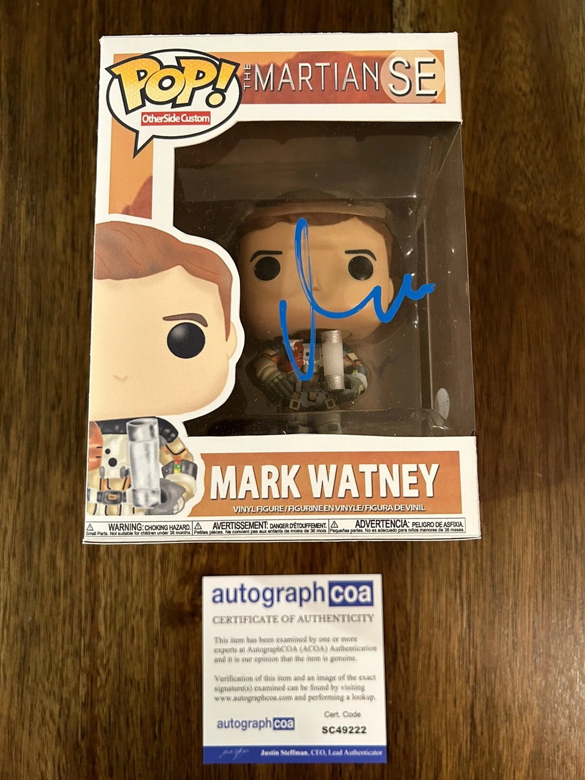 Matt Damon ‘Mark Watney’ Signed Custom Funko Pop ‘The Martian’ ACOA
