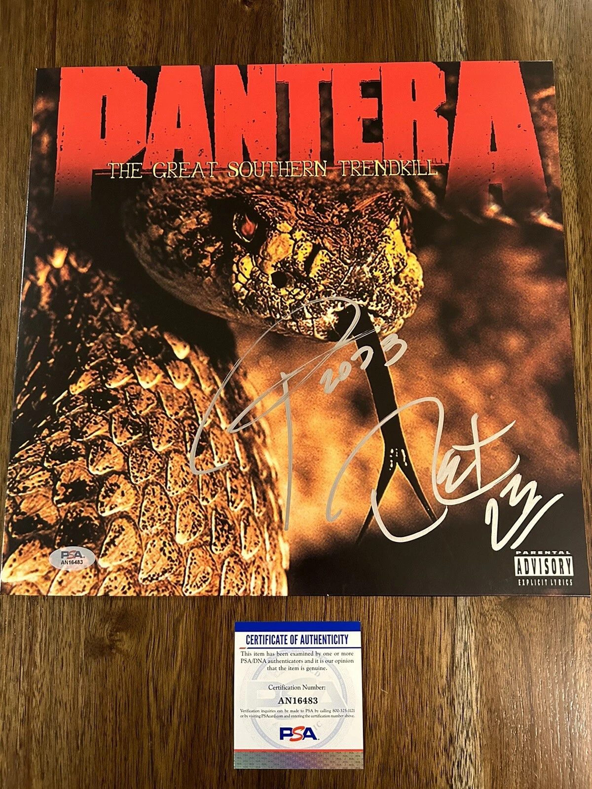 ‘PANTERA’ SIGNED ‘THE GREAT SOUTHERN TRENDKILL’ VINYL ALBUM PHIL ANSELMO PSA COLLECTIBLE MEMORABILIA