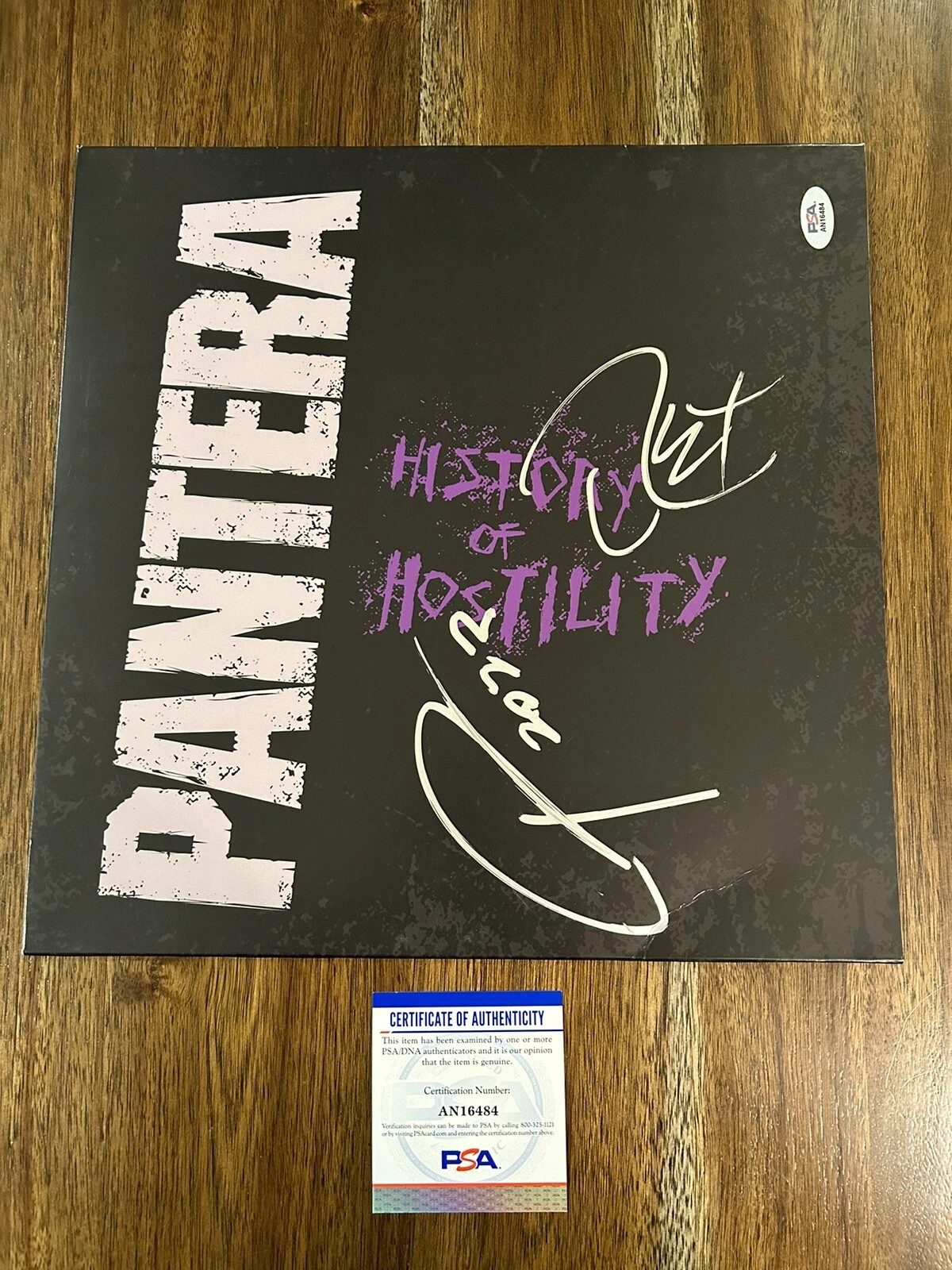 ‘Pantera’ Signed ‘History Of Hostility’ Vinyl Album Phil Anselmo & Rex PSA
