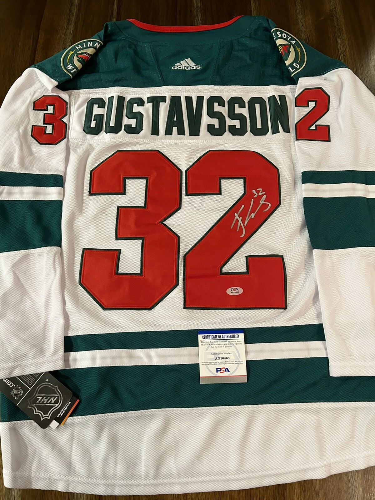 Filip Gustavsson Signed Minnesota Wild Stitched Hockey Jersey Autograph PSA COA
