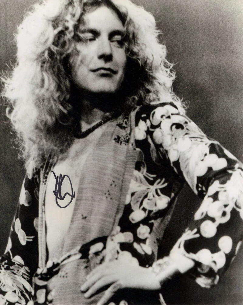 Robert Plant Led Zeppelin Signed Autograph 8x10 Photo - Golden God w/ JSA COA