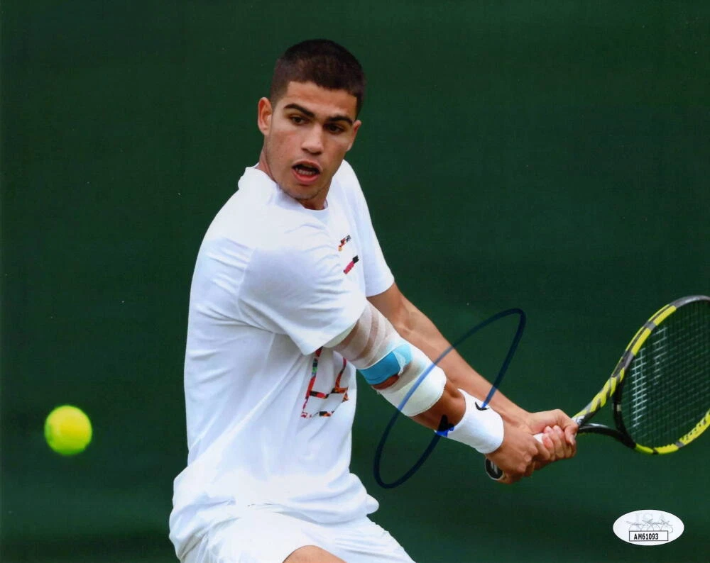 Carlos Alcaraz Signed Autograph 8x10 Photo Wimbledon US Open Champion - JSA COA