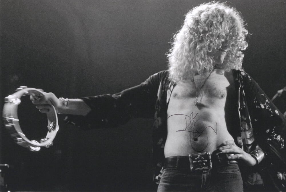 Robert Plant Signed Autograph 8x12 Photo - Shirtless Led Zeppelin Singer JSA COA