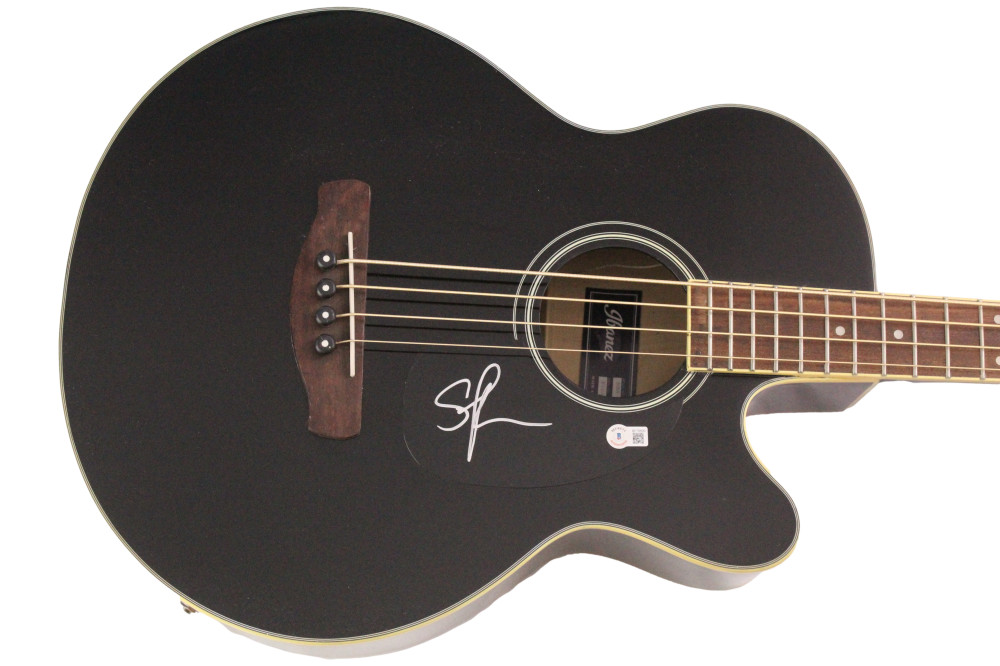 Stefan Lessard Dave Matthews Band Signed Autograph Ibanaz Acoustic Bass Guitar
